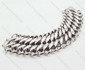 316L Stainless Steel Biker Big & Heavy Bracelet with 8 in Large size shaped links - KJB200016