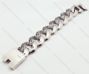 Stainless Steel Casting Men Big & Heavy 316L Bracelet with Decorative Pattern - KJB200027