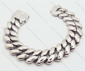 Silver Finished Stainless Steel Men Big & Heavy 316L Bracelet - KJB200043