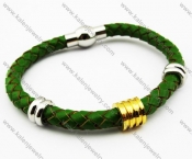 Stainless Steel Leather Bracelets - KJB030113