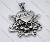 Heart & Skull Biker Pendant - KJP010026