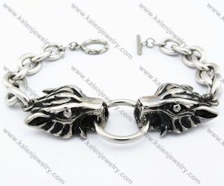 Mens Wolf Biker Bracelet - KJB170053