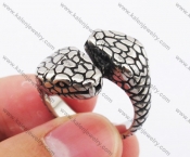 Stainless Steel Double Snake Head Ring KJR370072