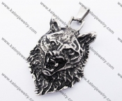 Stainless Steel Wolf Head Pendant KJP170289