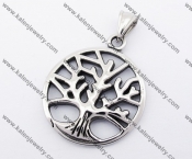 Stainless Steel Oak Tree Pendant KJP170356