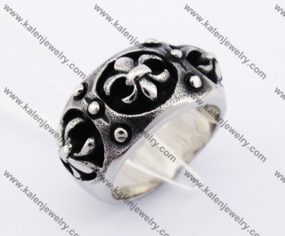 Stainless Steel Fleur De Lis Ring KJR370171