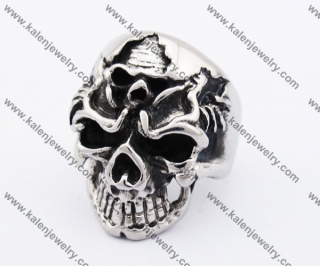 Stainless Steel Skull Ring KJR370181