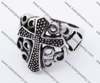 Stainless Steel Vintage Cross Ring KJR370254