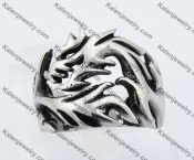 Steel Dragon Wolf Biker Ring KJR370331