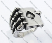 Skeleton Hand Holding Poker Ring KJR370352