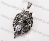 Small Stainless Steel Wolf Pendant KJP170617