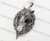 Big Stainless Steel Wolf Pendant KJP170620