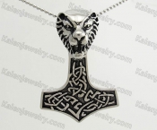 Stainless Steel Lion Head Thors Hammer Pendant KJP560033