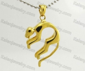 Stainless Steel Leopard Pendant KJP570057