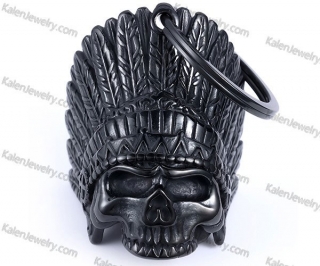 black plating Indian skull bell KJPA00091MR