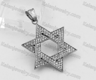 Overlay Stones Hexagram Pendant KJP260014
