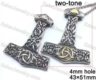 two-tone Thor Hammer pendant KJP128-0044