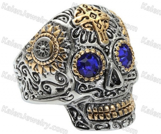 7# to 15# blue eyes skull ring KJRA00045LS