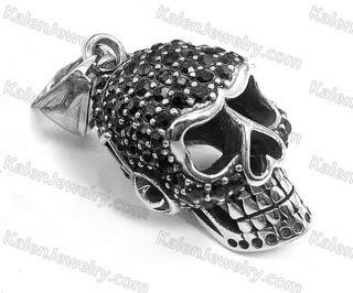 overlaid stones skull pendant KJP128-0186